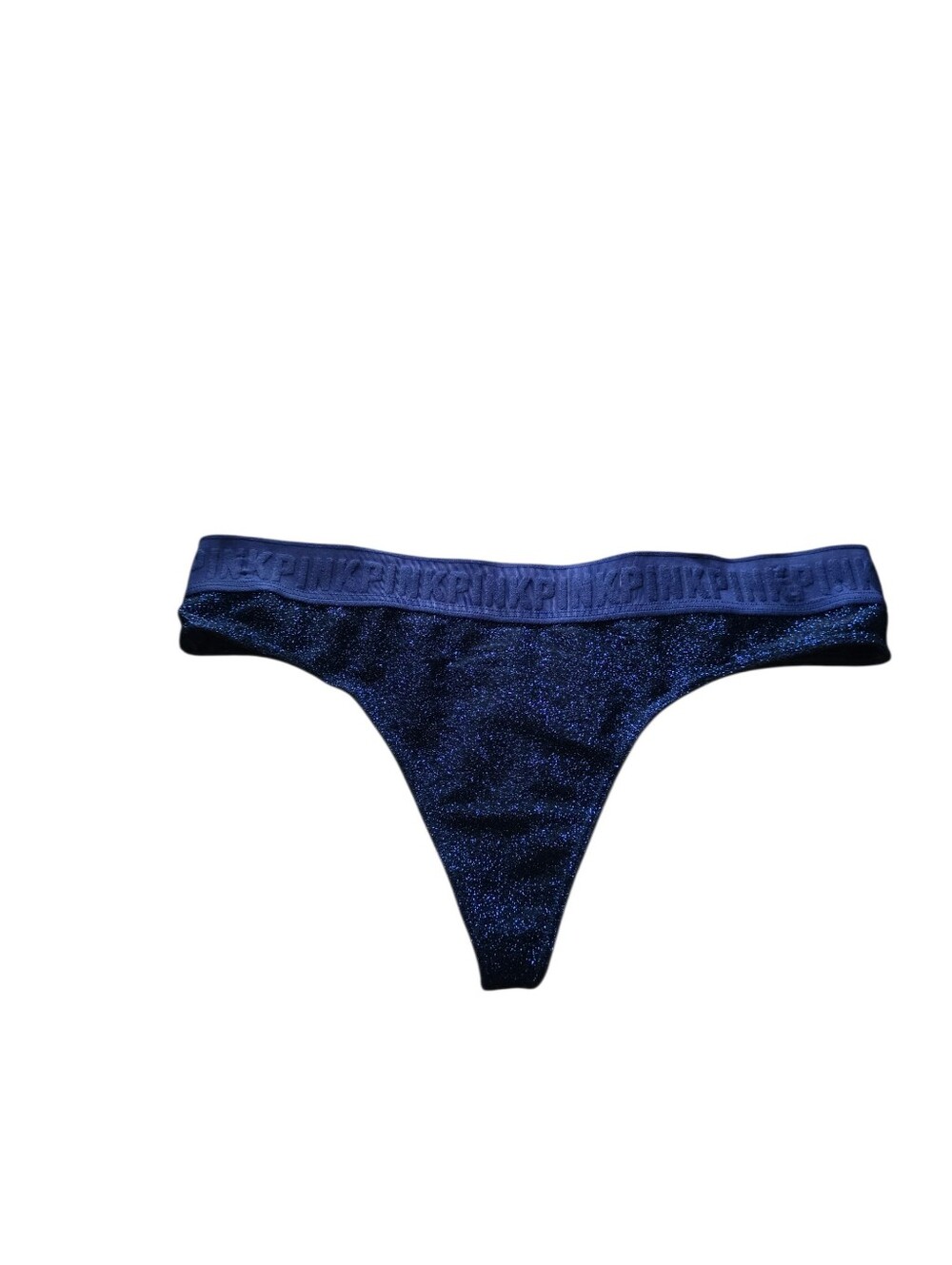 victoria secret pink glitter shimmer thong size large nwt